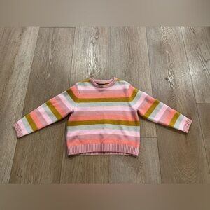 Feathers 4 Arrows Little Girl Striped Pink and Yellow Sweater. Size 5T